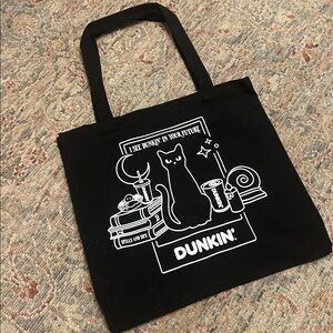 Dunkin' Donuts 2025 Salem, MA Commemorative Halloween Tote Bag with Cat Design